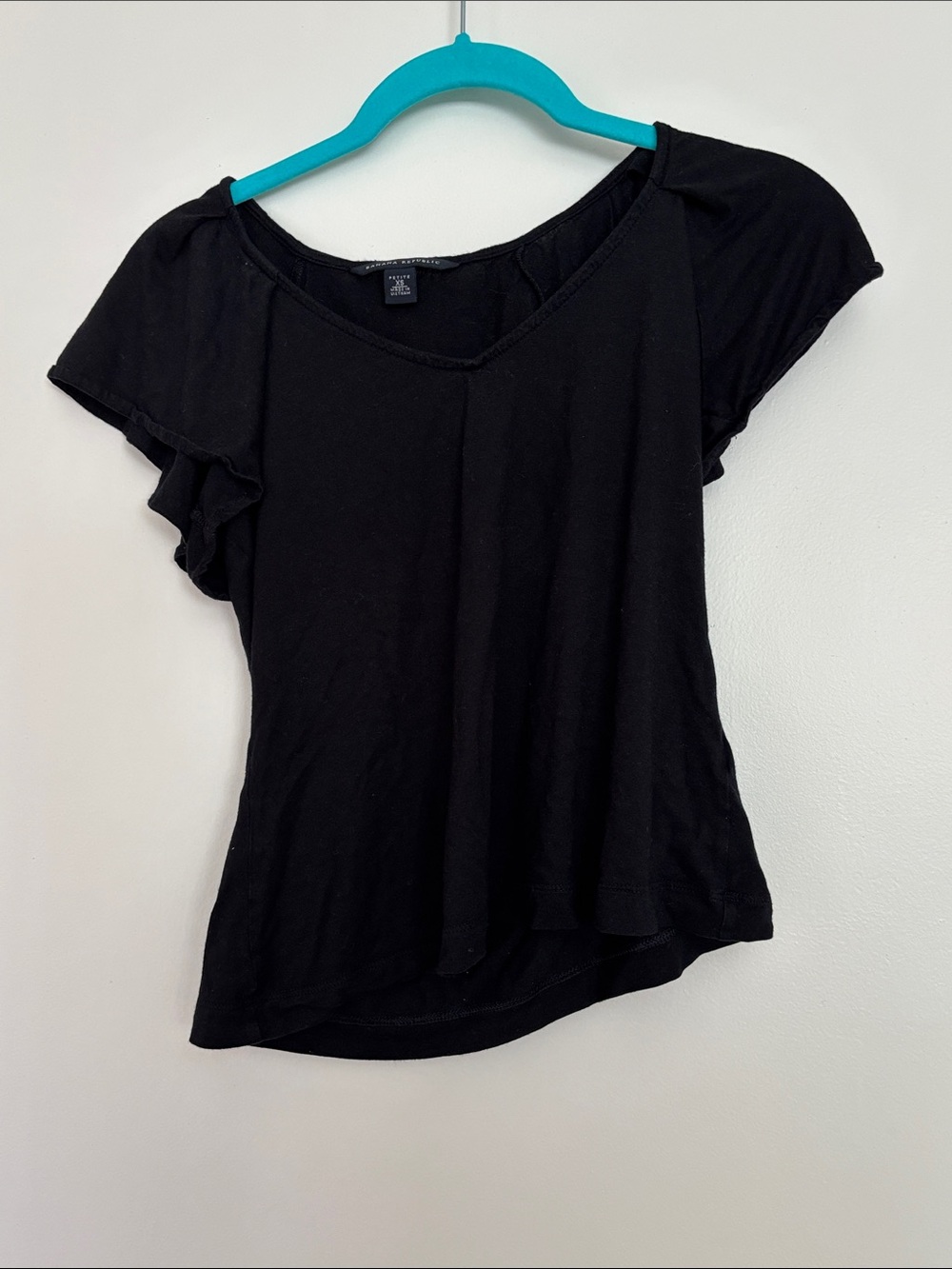 Banana Republic Black Flutter Sleeve Tee